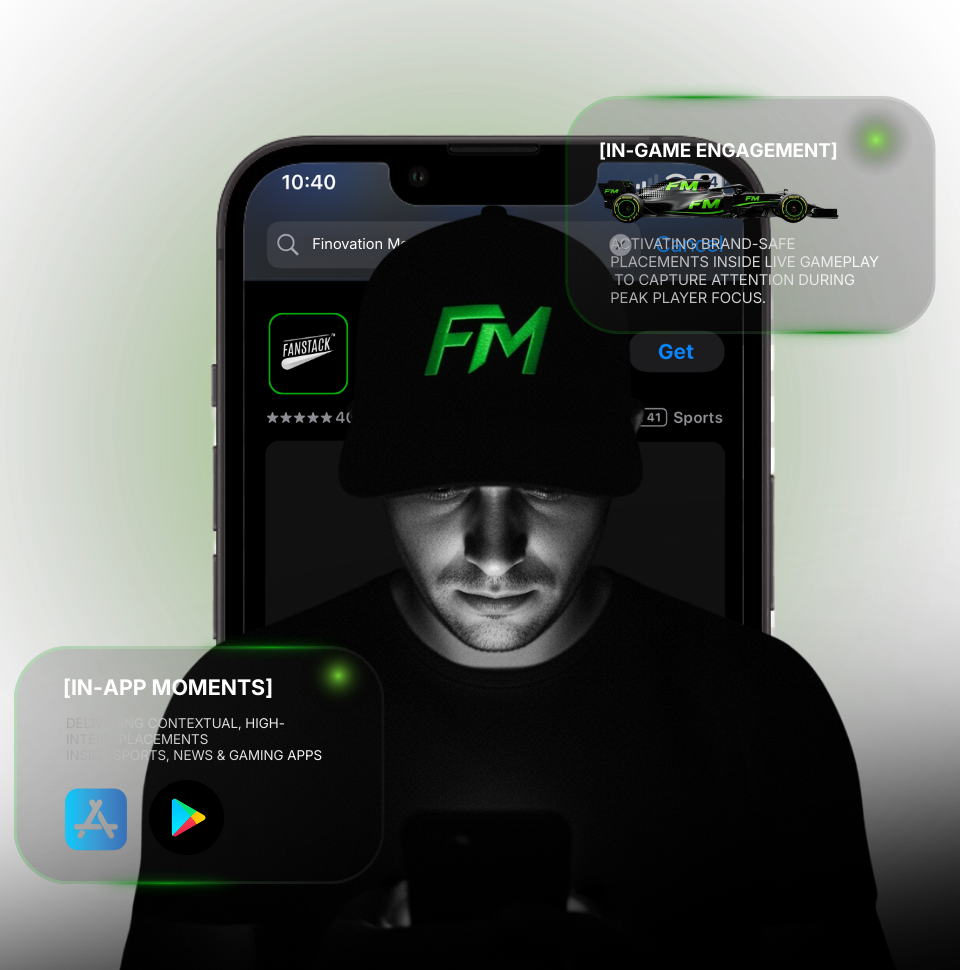In-app and in-game sports advertising example showing how Finovation Media targets high-intent users inside sports apps.