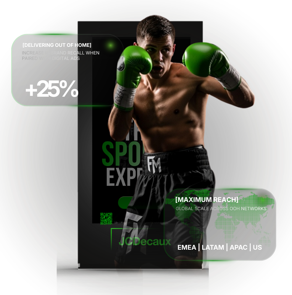 Digital out-of-home and in-stadium advertising example demonstrating Finovation Media’s real-world sports marketing activations.