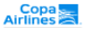 Copa Airlines logo with blue text and a blue square symbol.