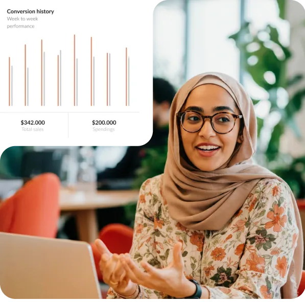 Launchist team members meeting and working together at a desk