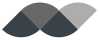 Two overlapping dark gray semicircles forming a stylized abstract shape.