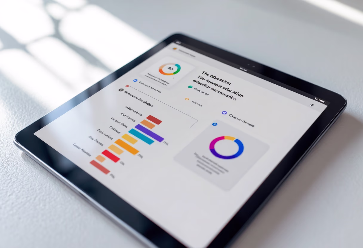 [interface] image of a tablet with an educational app (for edtech)