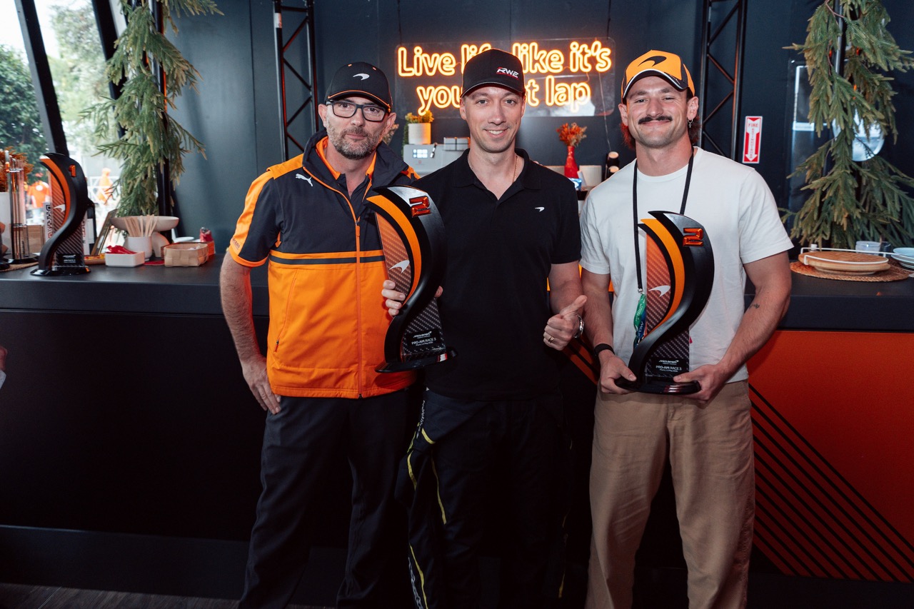 On the podium at the Miami Grand Prix