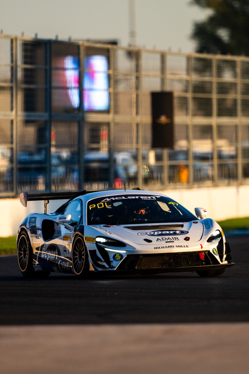 The McLaren on track at Indianapolis