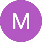 Purple circle with a white capital letter M in center.