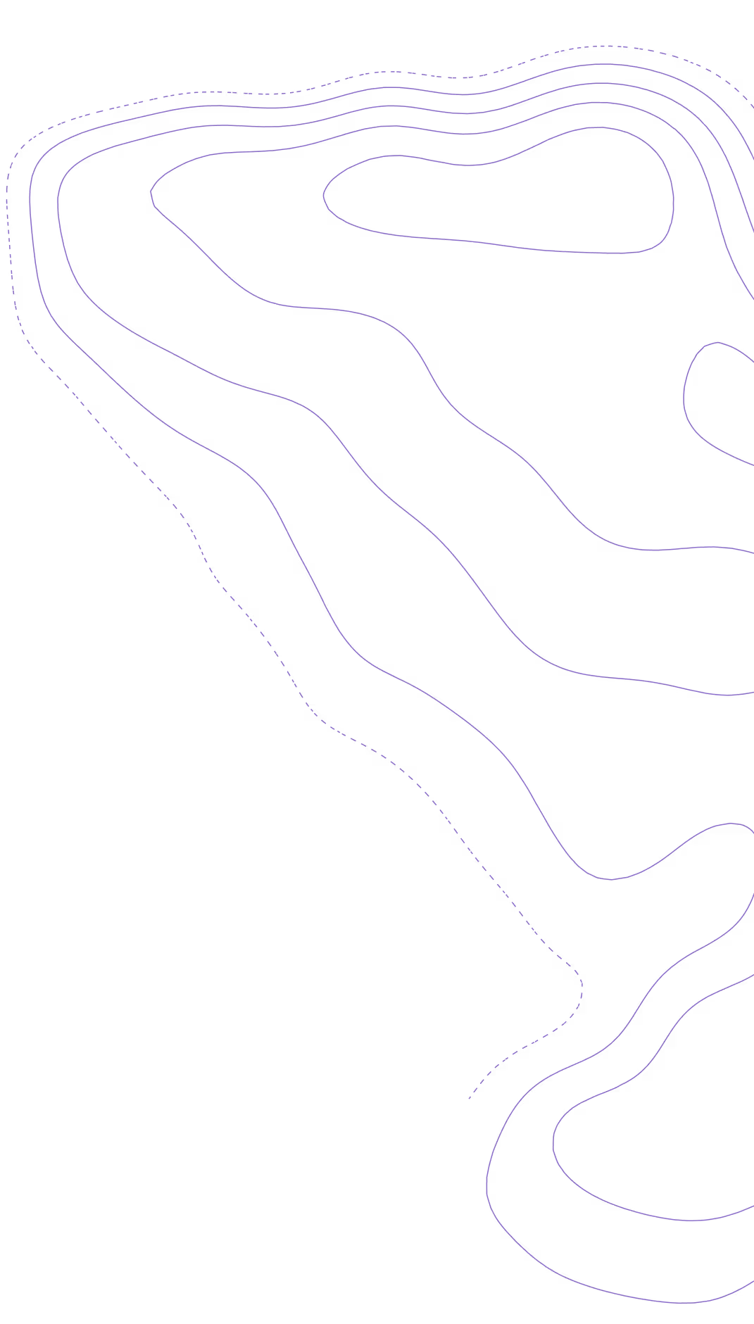 Abstract topographic contour lines in a dark purple color on a black background.