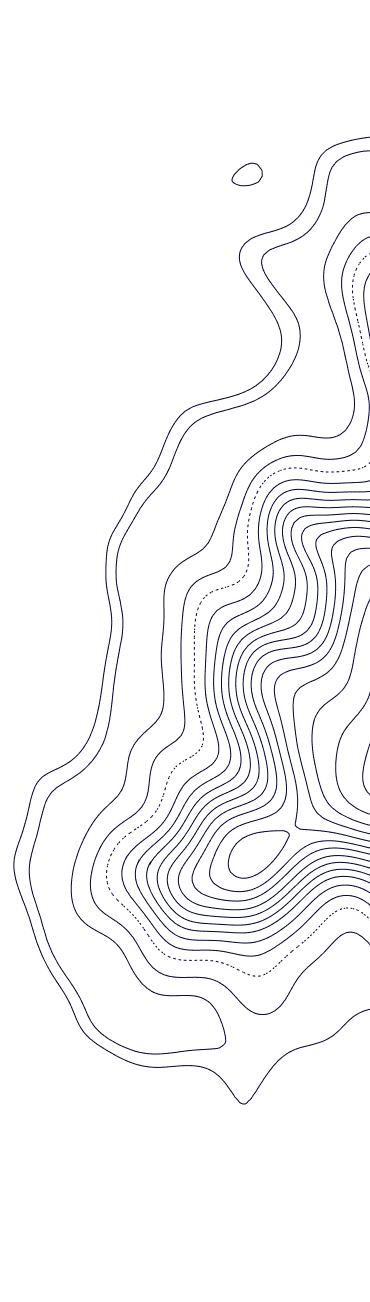 Black contour lines forming a topographic map shape on transparent background.