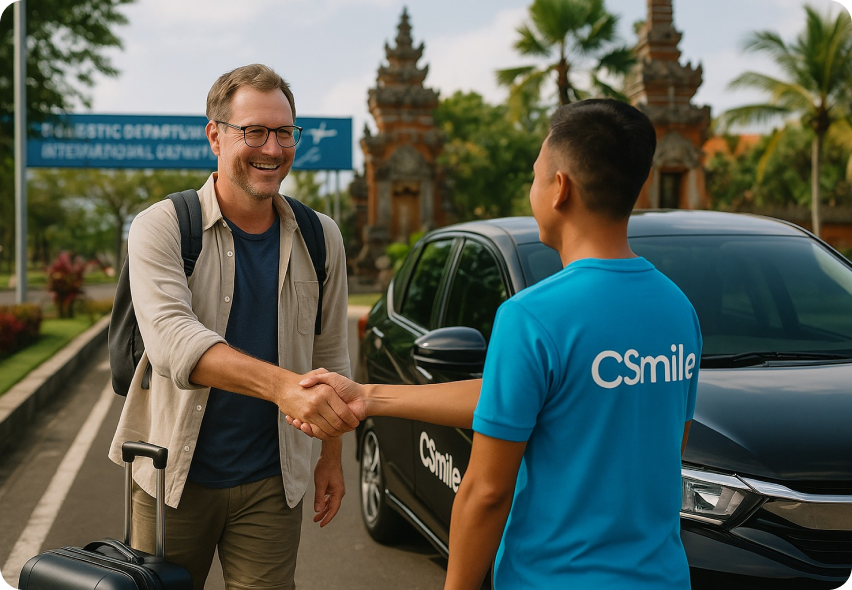 Patient arriving for dental treatment in Bali