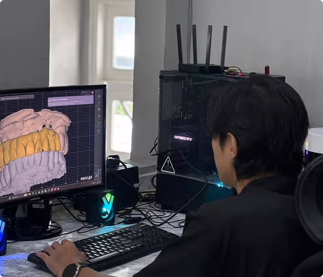 Dental restoration being crafted