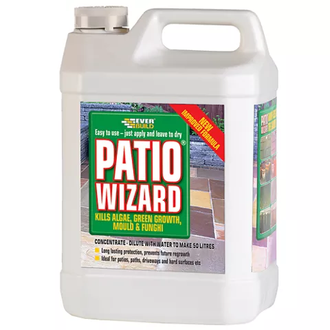 Patio Wizard is a mould and algae treatment that cleans and kills all types of green growth without the need for any washing off, scrubbing or pressure washing.