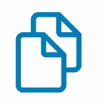 Icon of two overlapping documents with folded top-right corners.