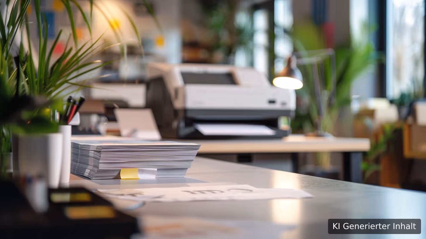 Muster Büro mit einem drucker im hintergrund