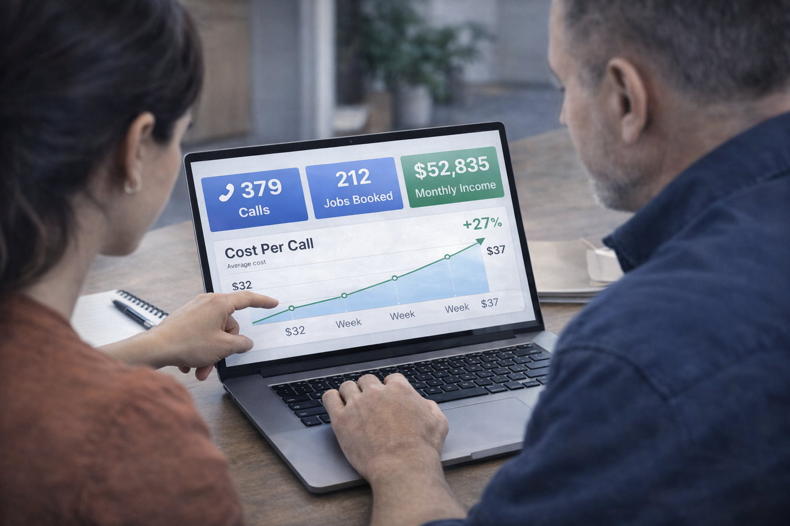image of desk with computer screen showing web design