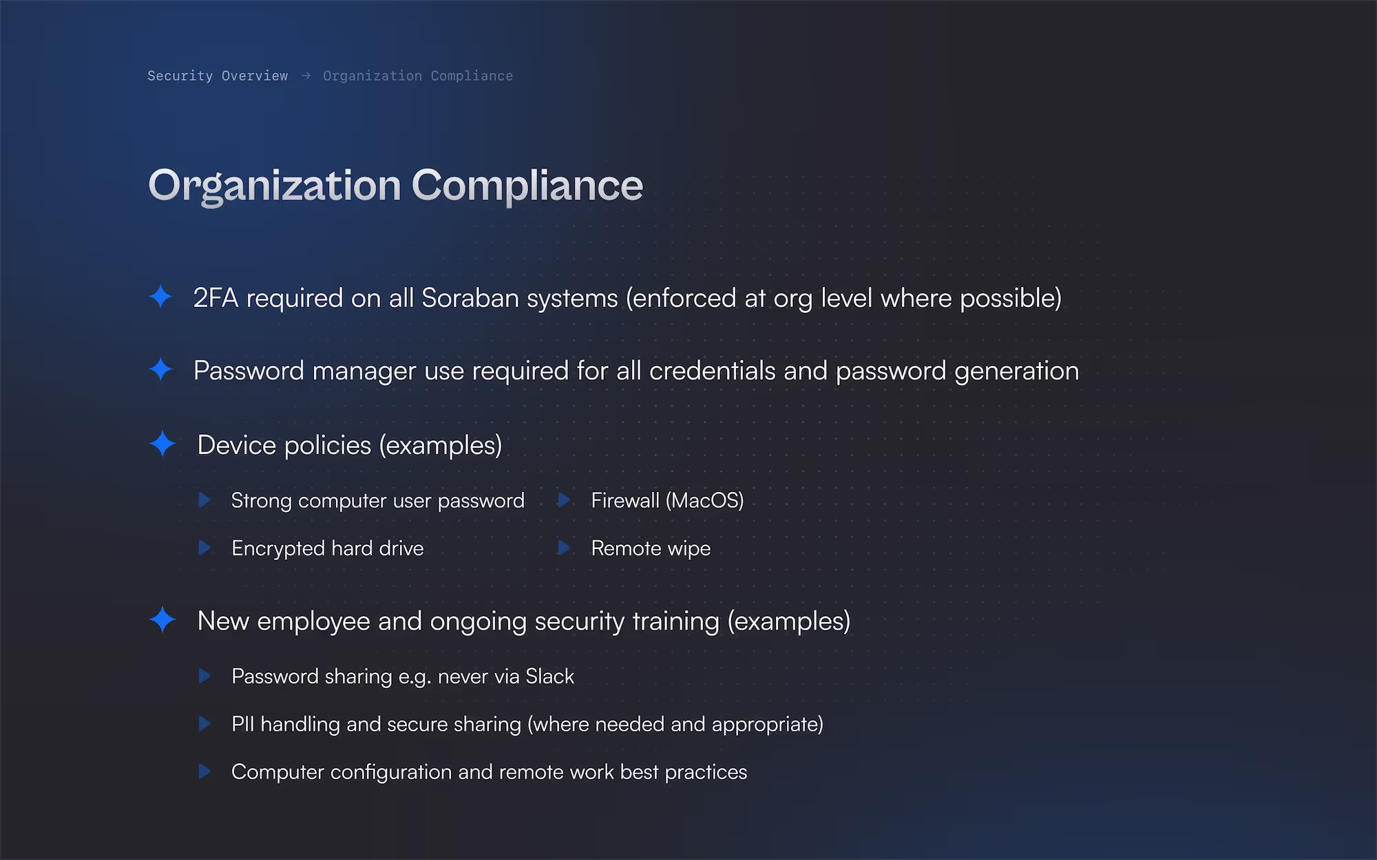 Data encryption and protection in Soraban
