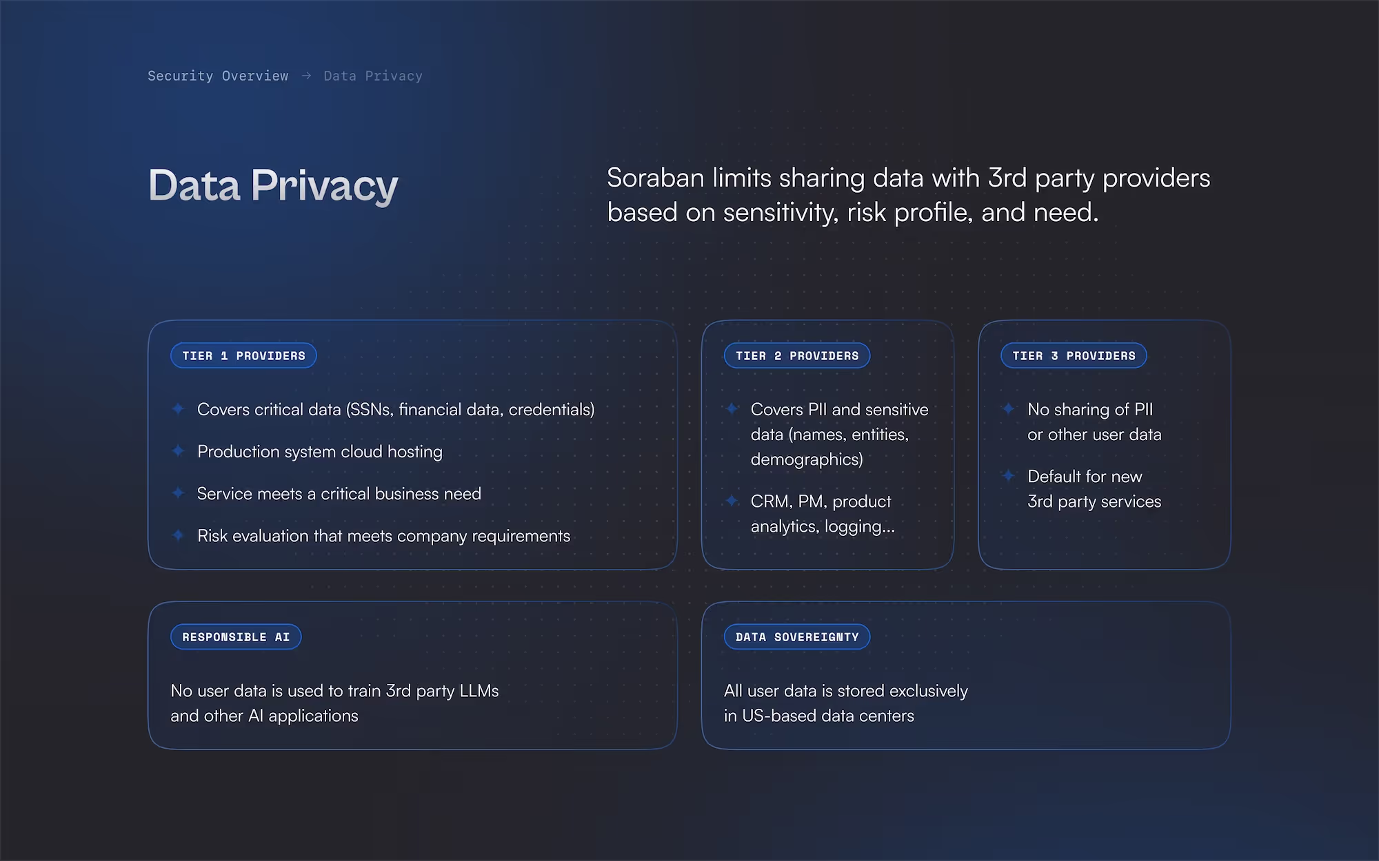 Data encryption and protection in Soraban