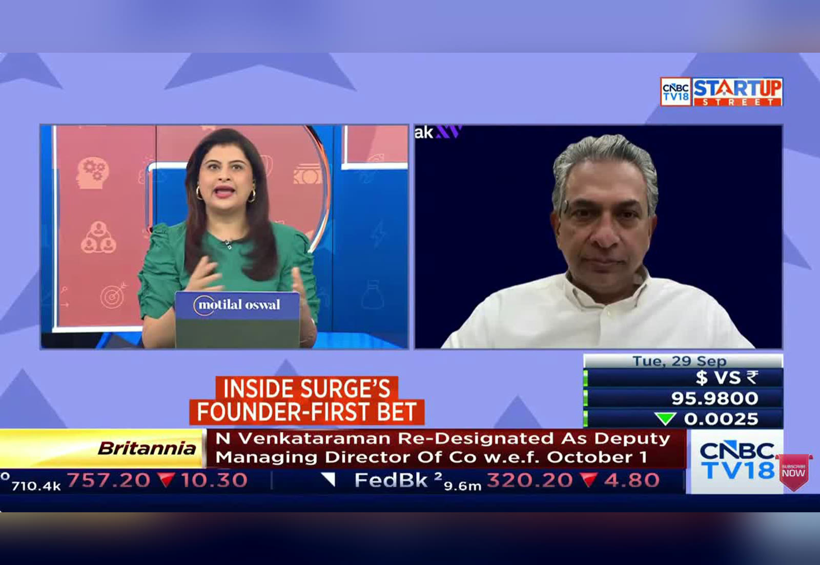 Shruti Mishra interviews Rajan Anandan of Peak XV on CNBC-TV18 Startup Street