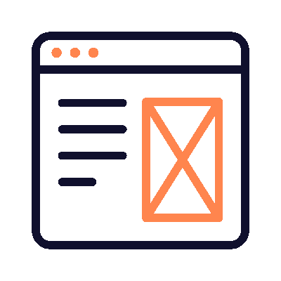 A pink and yellow icon of a mailbox.