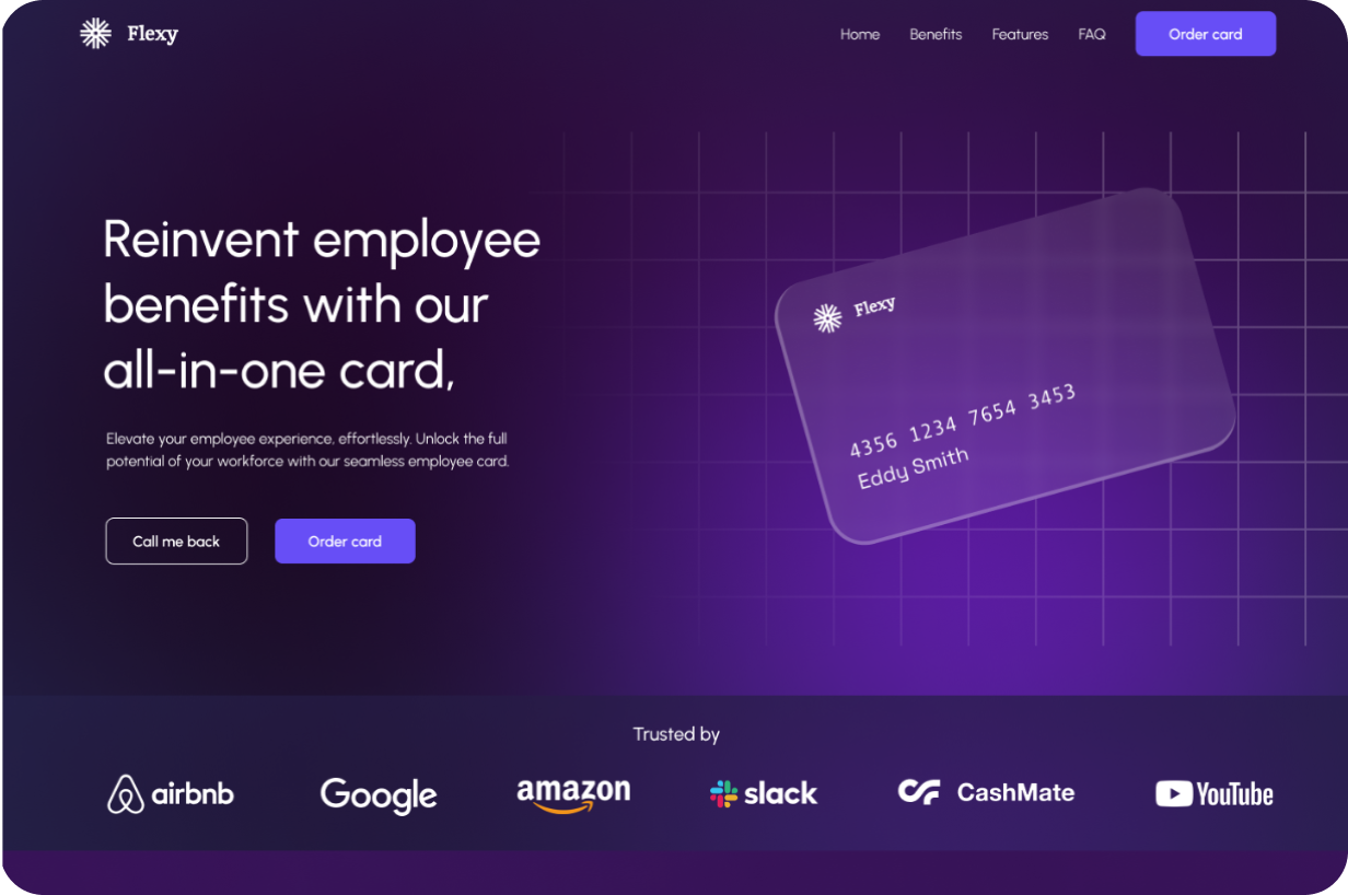 A screen shot of a purple credit card.