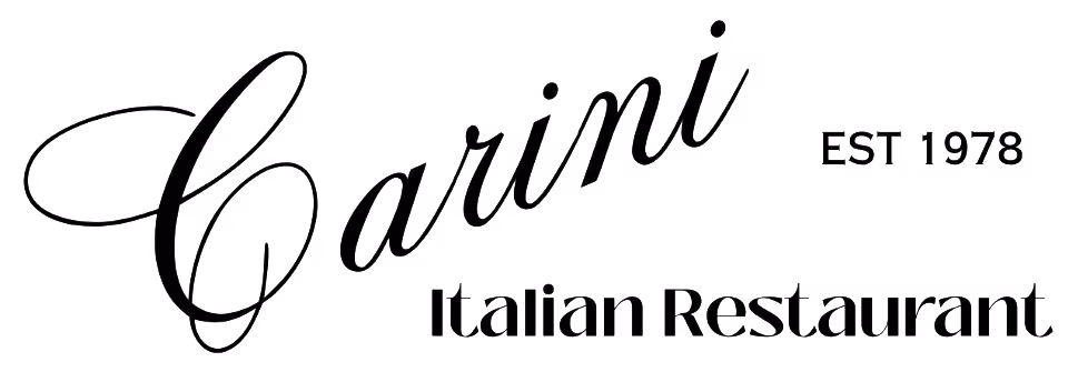 Logo displaying 'Carini' in cursive font with 'EST 1978' and 'Italian Restaurant' in block letters.