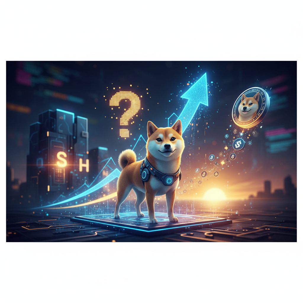 Shiba Inu dog logo with Bitget logo in the background, hinting at a new collaboration and mystery project.