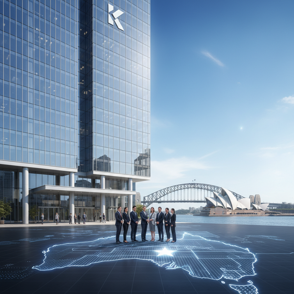 KuCoin's new Sydney office building, symbolizing its expansion into the Australian cryptocurrency market and local commitment.
