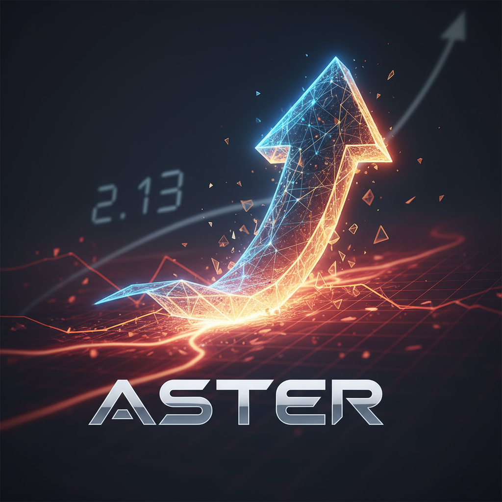 A vibrant digital chart showing the price movement of Aster (ASTR) token, highlighting an upward trend.