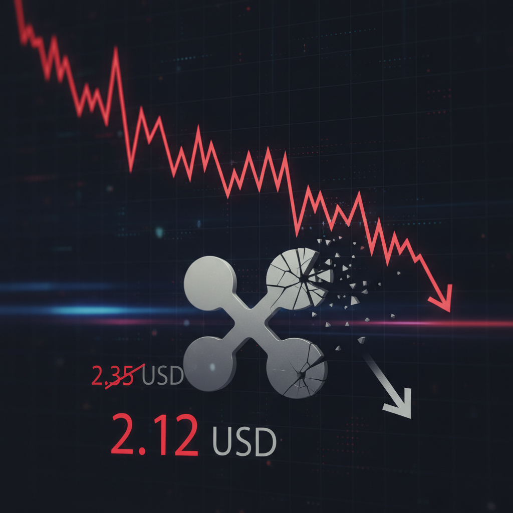 A chart showing the price performance of XRP, indicating a recent downward trend in the cryptocurrency market.