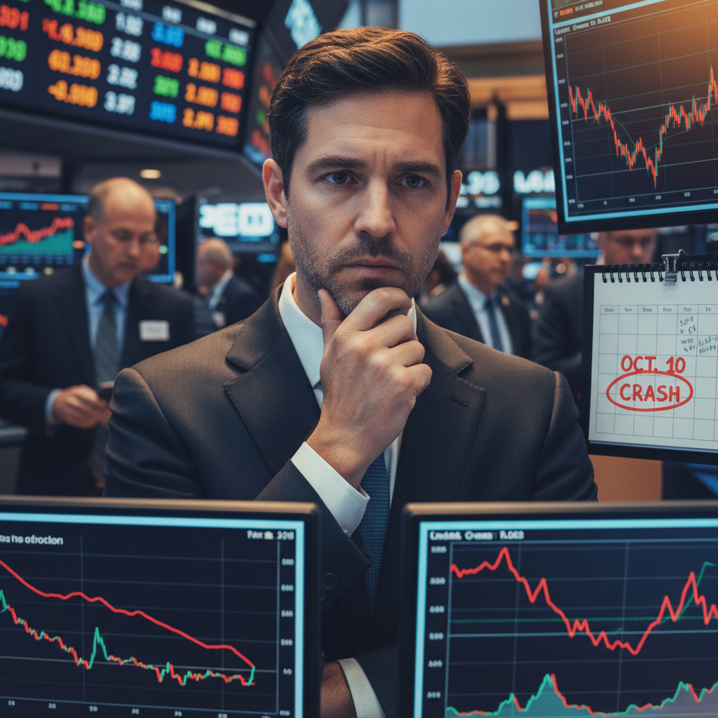 A digital chart showing a downward trend in the cryptocurrency market with indicators of liquidity stress.