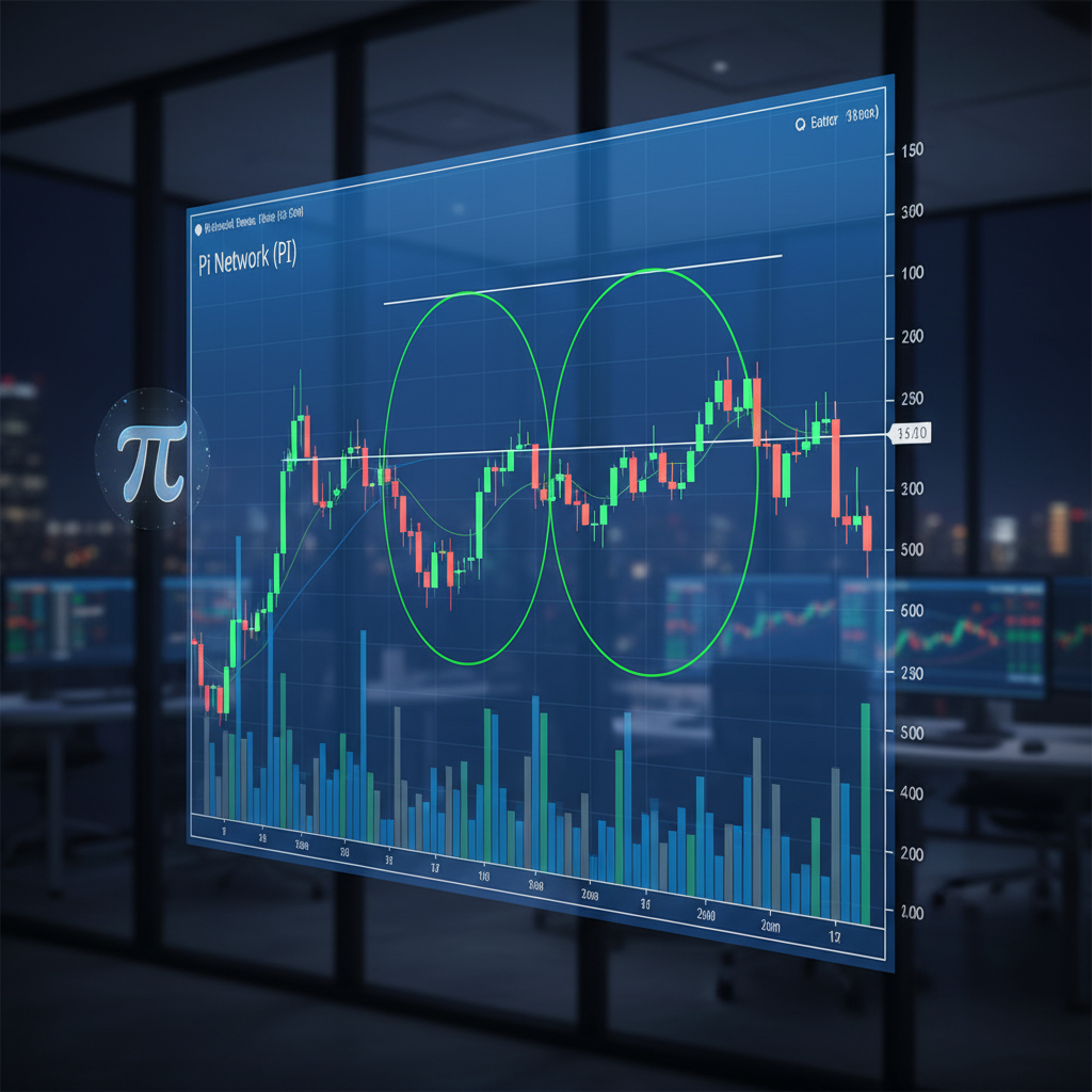 An illustration of the Adam and Eve bullish reversal pattern on a cryptocurrency price chart, signaling a potential upward trend.
