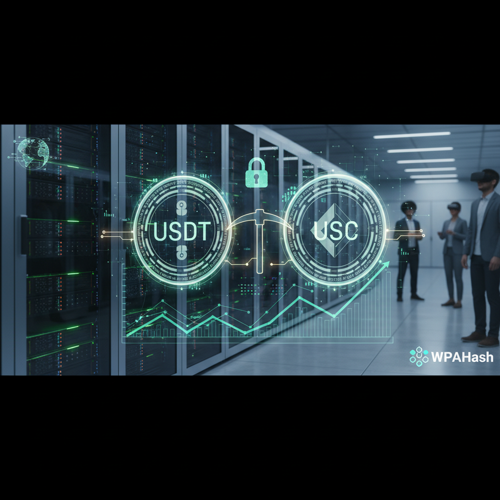 A visual representation of stablecoin mining, showing stable growth and predictability in a crypto environment.