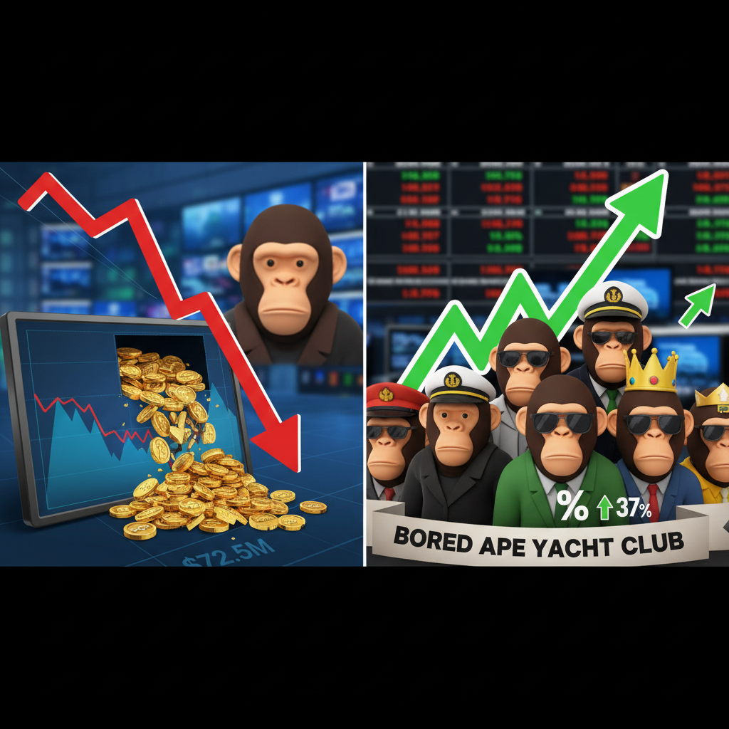 Chart showing a decline in overall NFT sales volume but an increase in market participants.