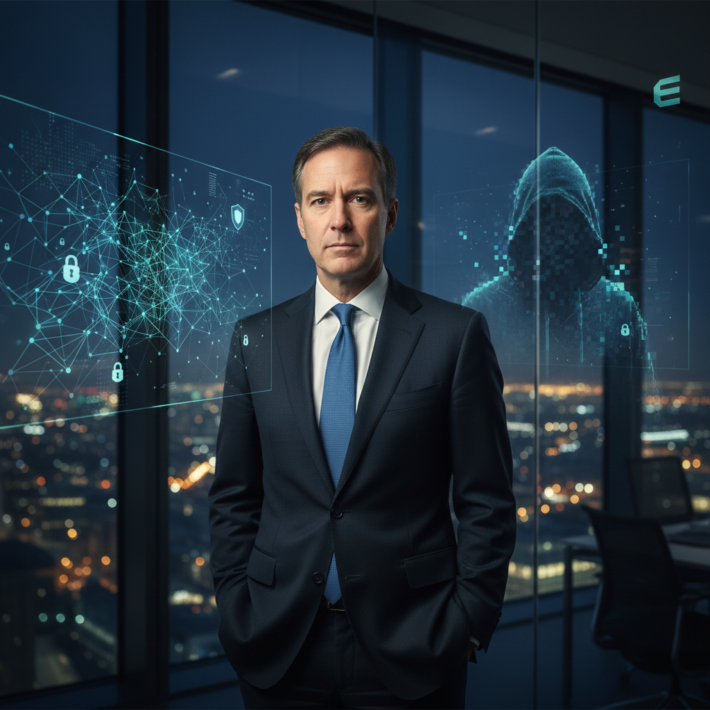 VanEck CEO Jan van Eck discussing the future of Bitcoin and digital assets during a television interview.