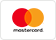 Two overlapping circles, left circle solid red, right circle solid orange, word mastercard in lowercase dark gray sans-serif font below on white background