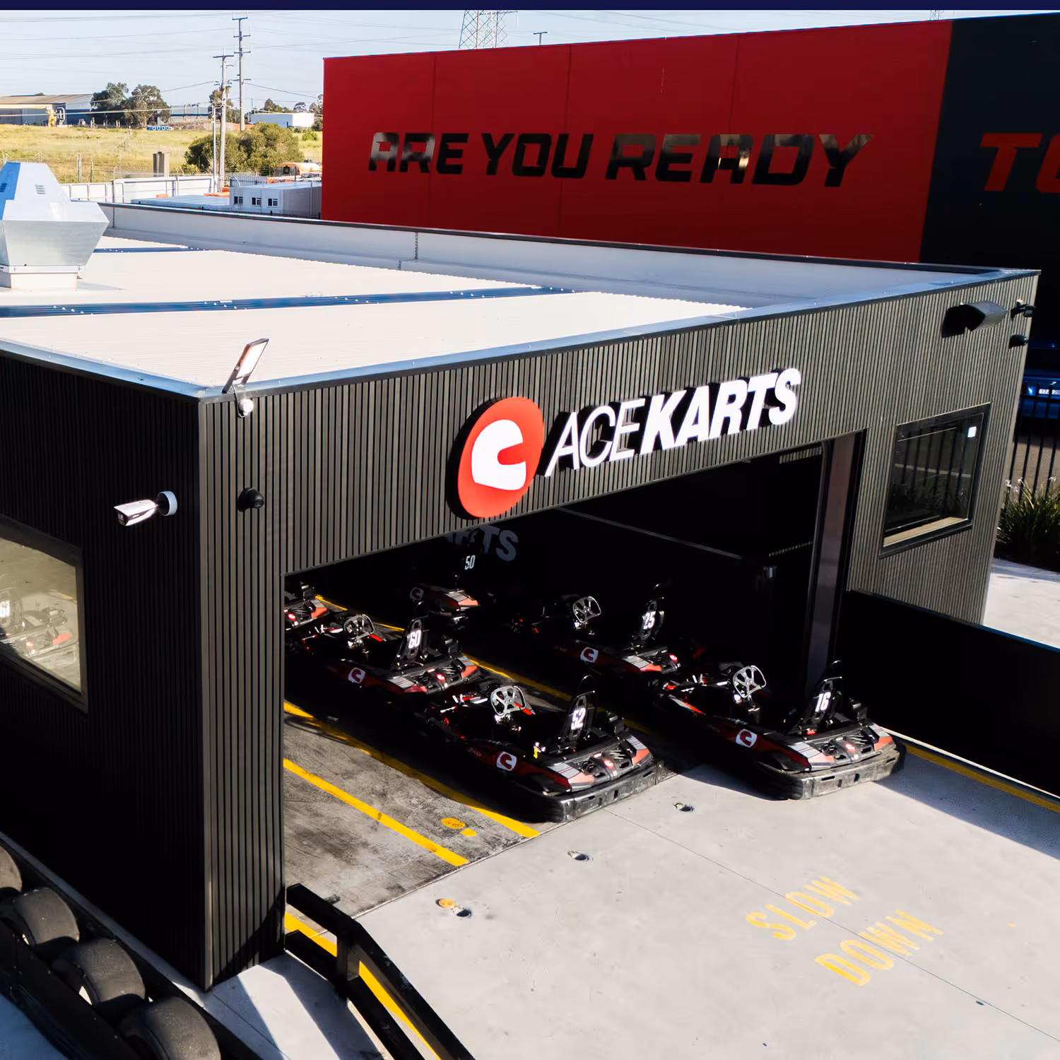 Ace Karts facility and amenities.