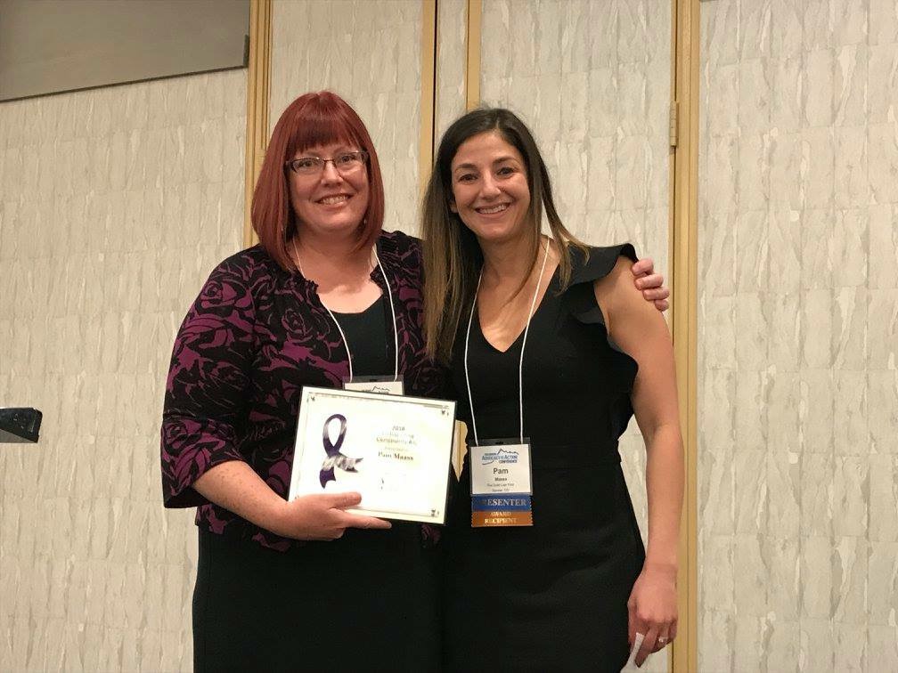 Pamela Maass 2018 Purple Ribbon Award from Colorado Coalition Against Domestic Violence