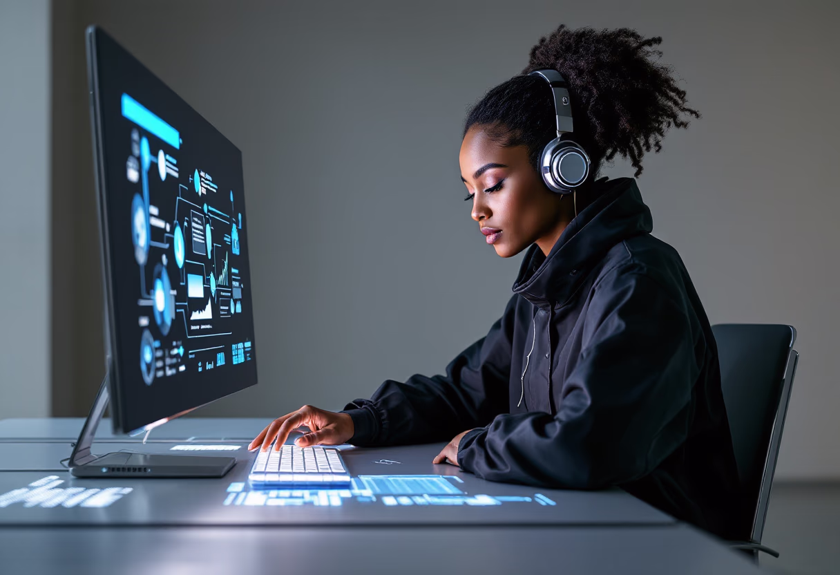 image of person working on ai project (for a ai education tech company)