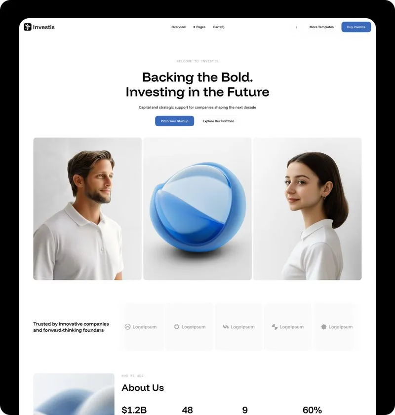 Investis - Investment firm template overview