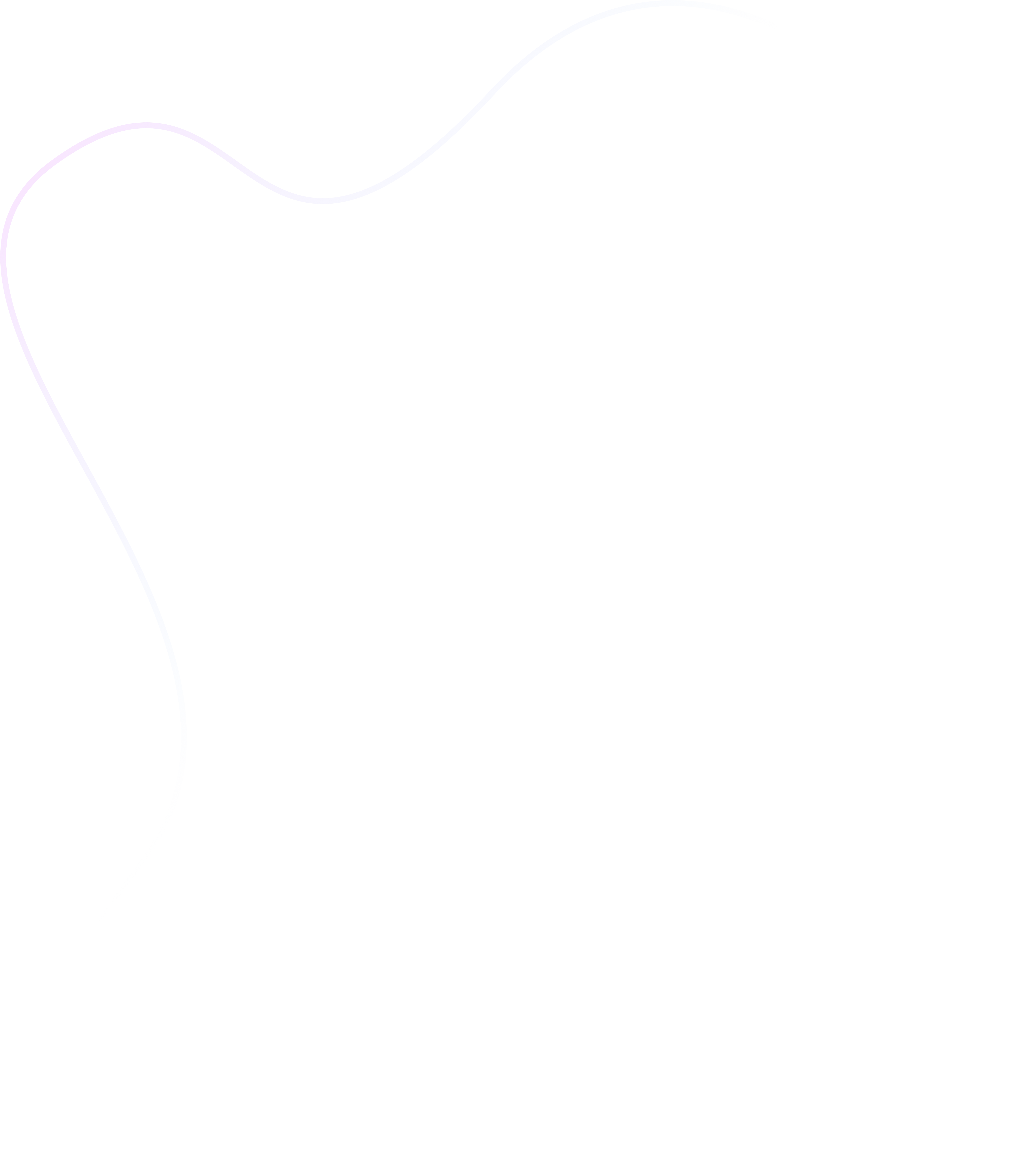 Curved gradient line transitioning from purple to blue on a transparent background.