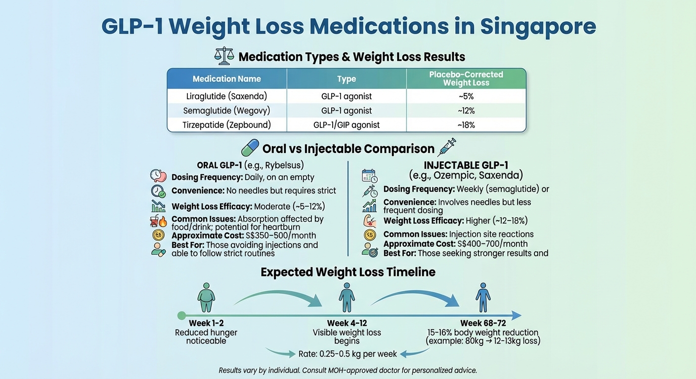 GLP-1 Medications Comparison: Weight Loss Results and Treatment Options in Singapore