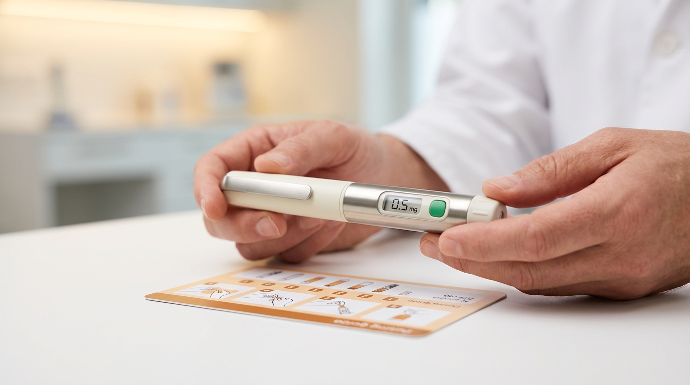 GLP-1 medication pen showing gradual dose titration to reduce side effects
