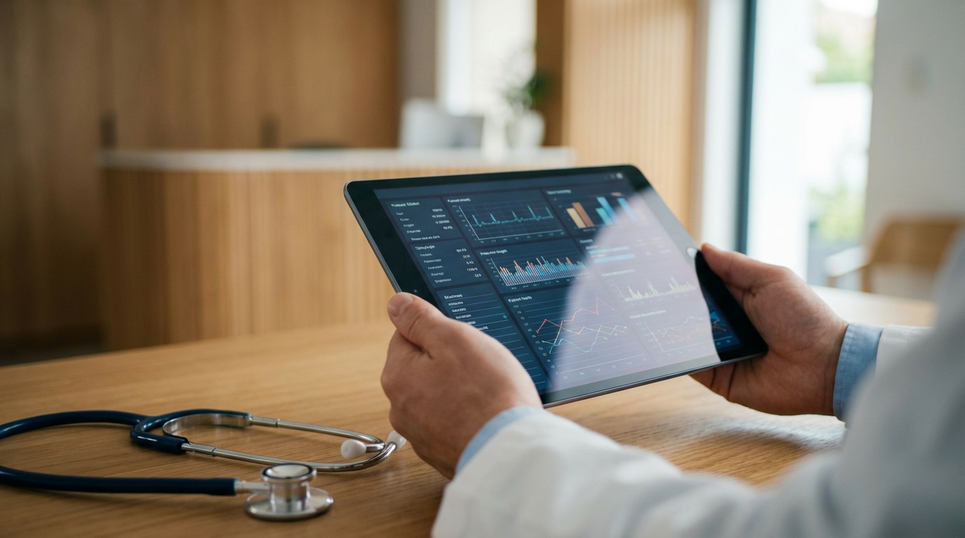 Doctor monitoring GLP-1 treatment progress through telehealth platform