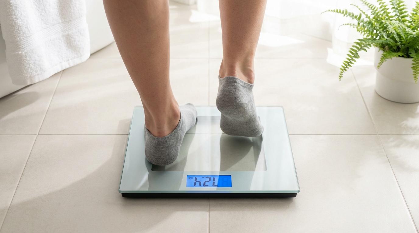 BMI calculator with measuring tape and weight scale for health assessment