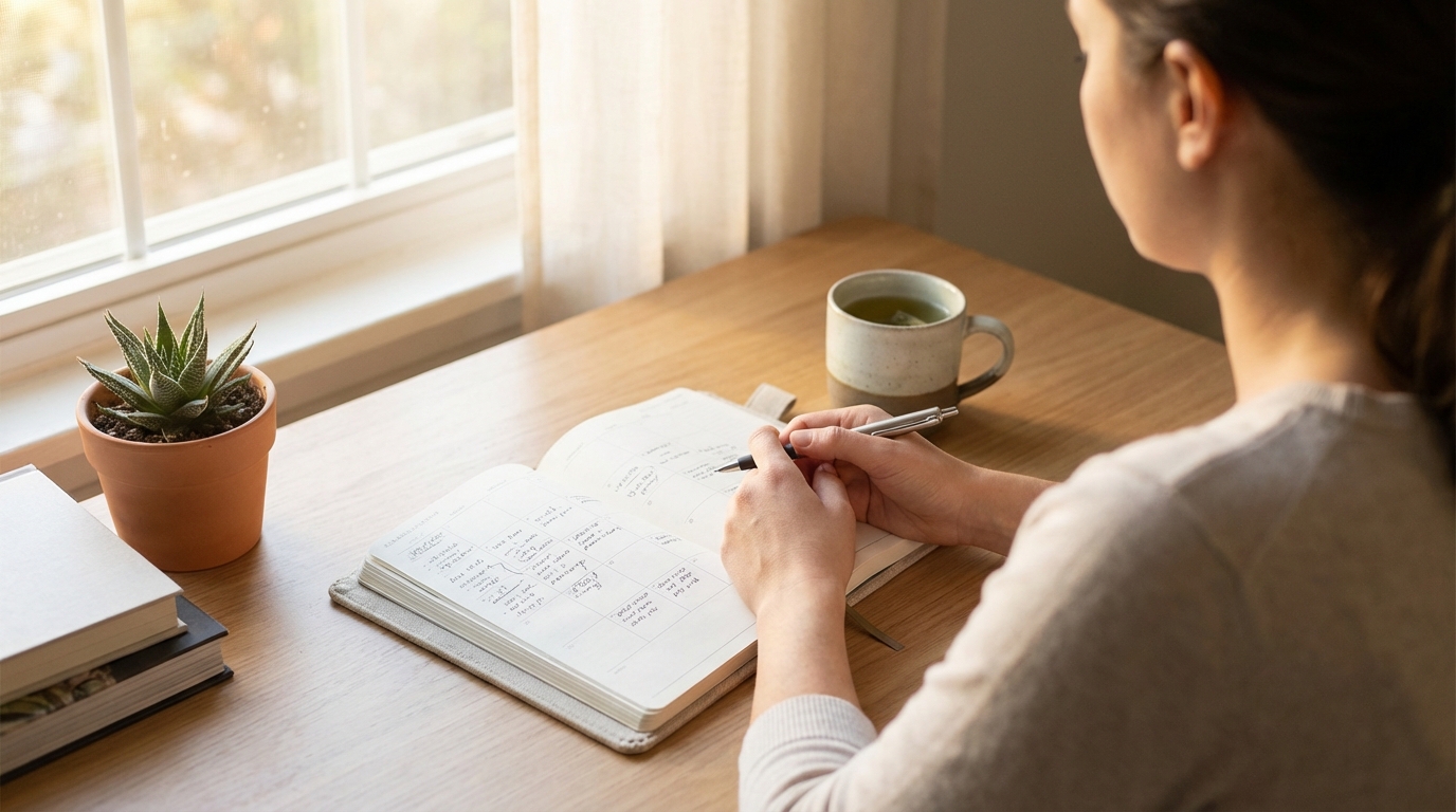 Weight loss goal planner with progress tracking chart and timeline