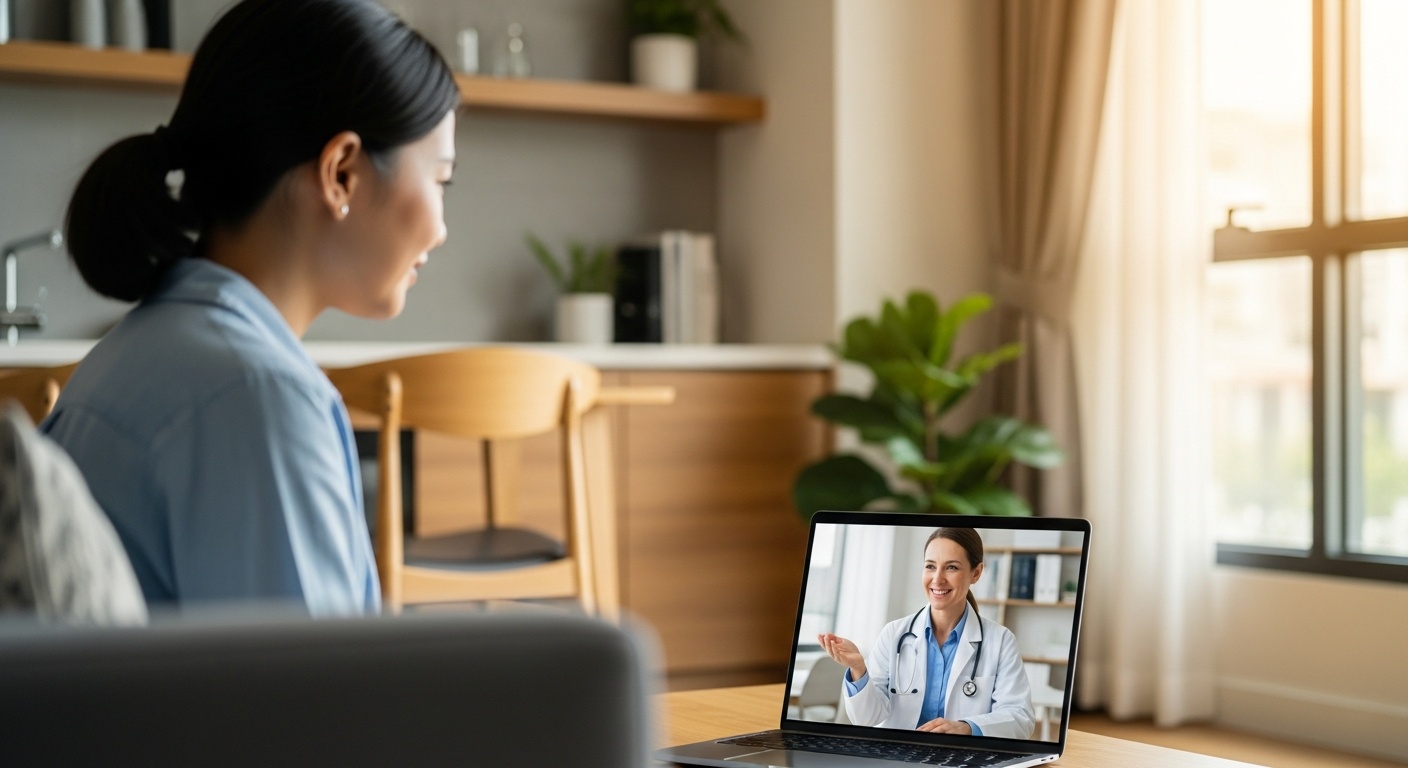 Woman having a video consultation with doctor about weight loss medication options