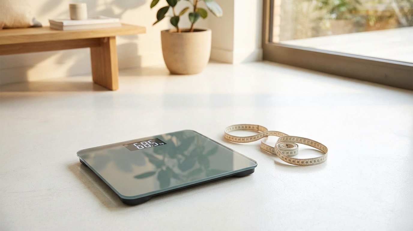 Body composition scan representing fat loss and muscle preservation measurement