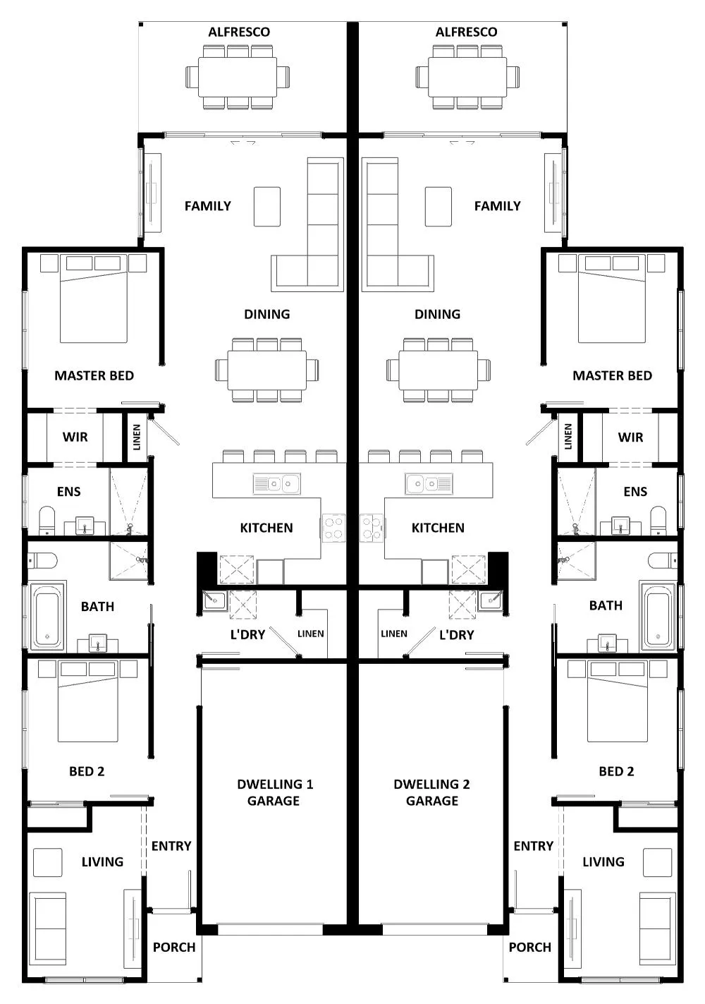 Ruby 298 dual occupancy home design by Hotondo Homes