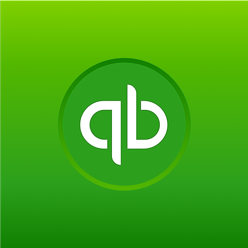 QuickBooks logo with white lowercase 'qb' letters inside a green circle on a green gradient background.