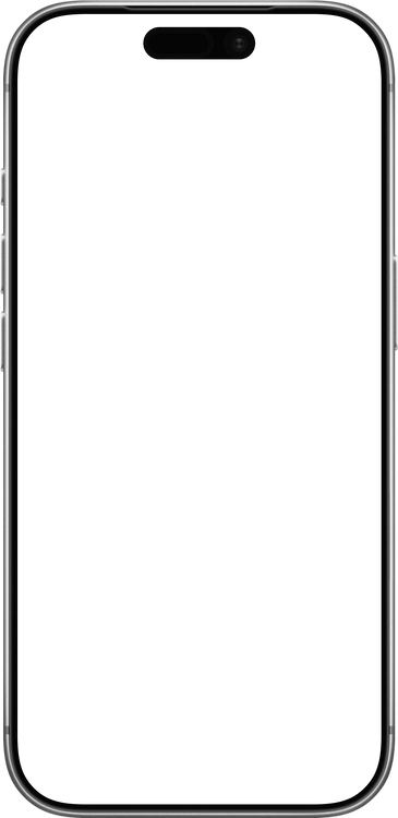 Front view of a black smartphone with a blank screen and a pill-shaped cutout at the top center for the front camera and sensors.