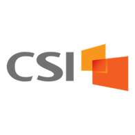 CSI logo with stylized orange and yellow overlapping rectangles to the right of the text.
