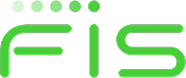 FIS company logo in green text with dots above the letter F.